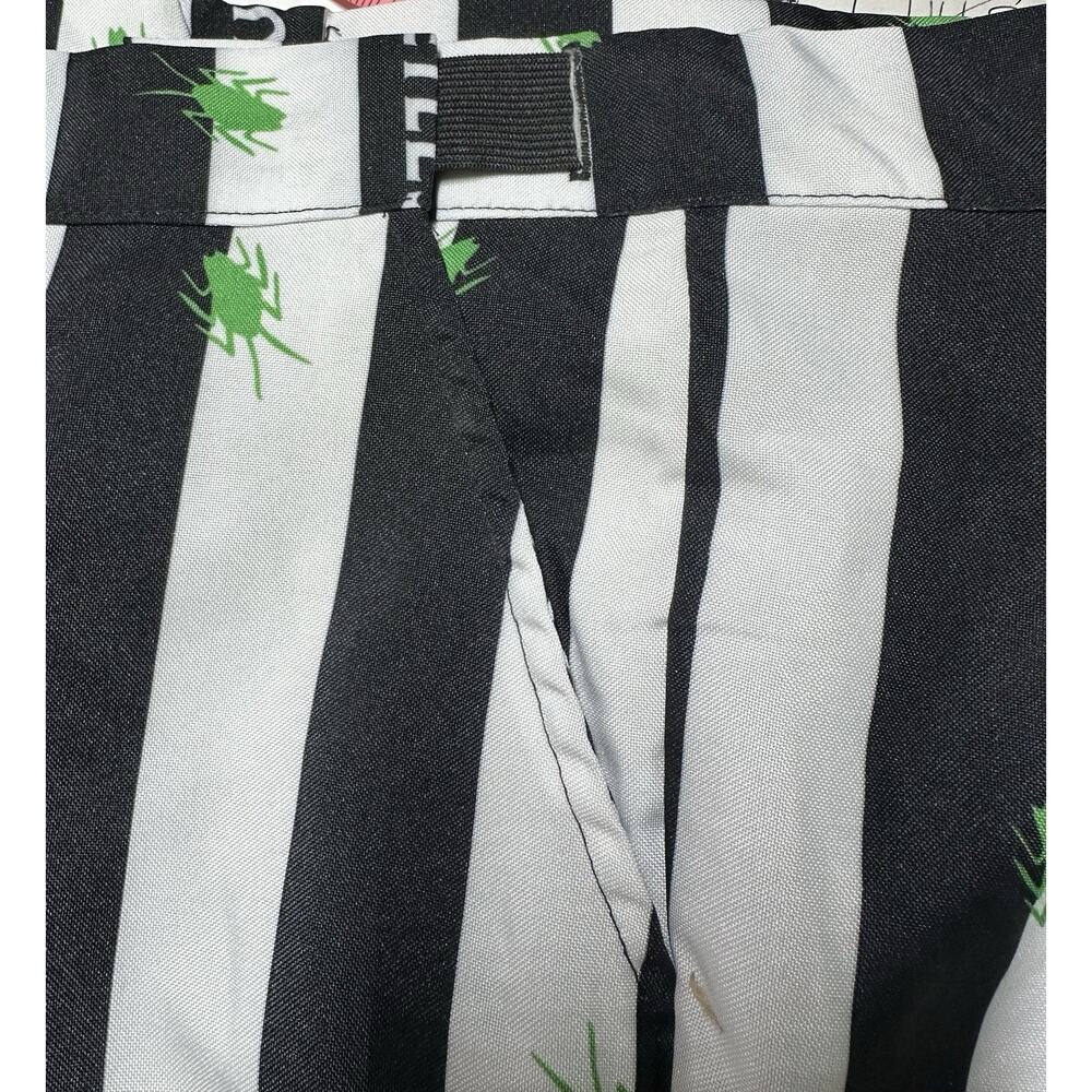 NEW Offstream Mens Beetlejuice Suit Black White Stripe Green Spiders Sz S 34-36 - Picture 12 of 12